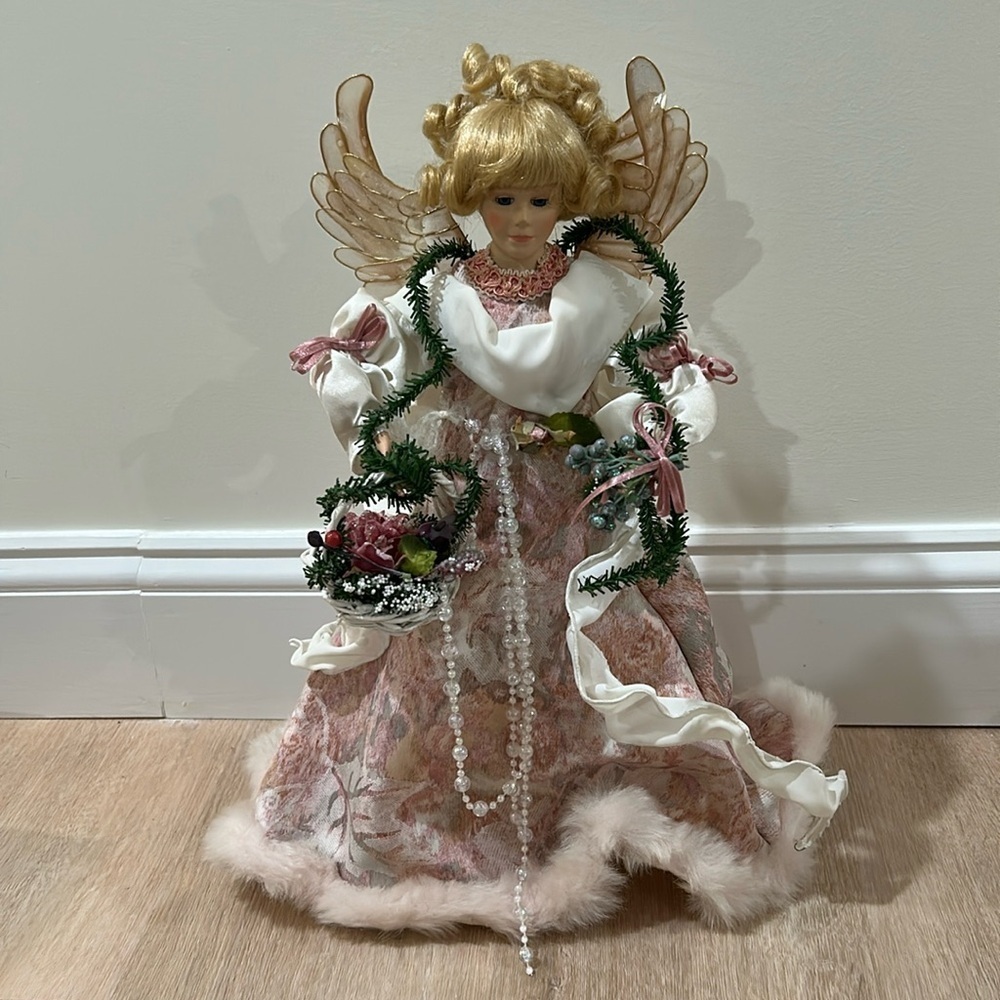 Vintage Angel Tree‎ Topper Christmas Ornament beautiful embroidered fabric​